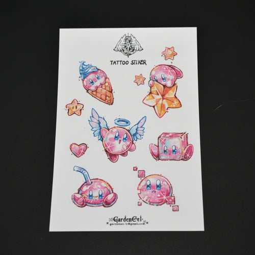 Kirby temporary tattoo