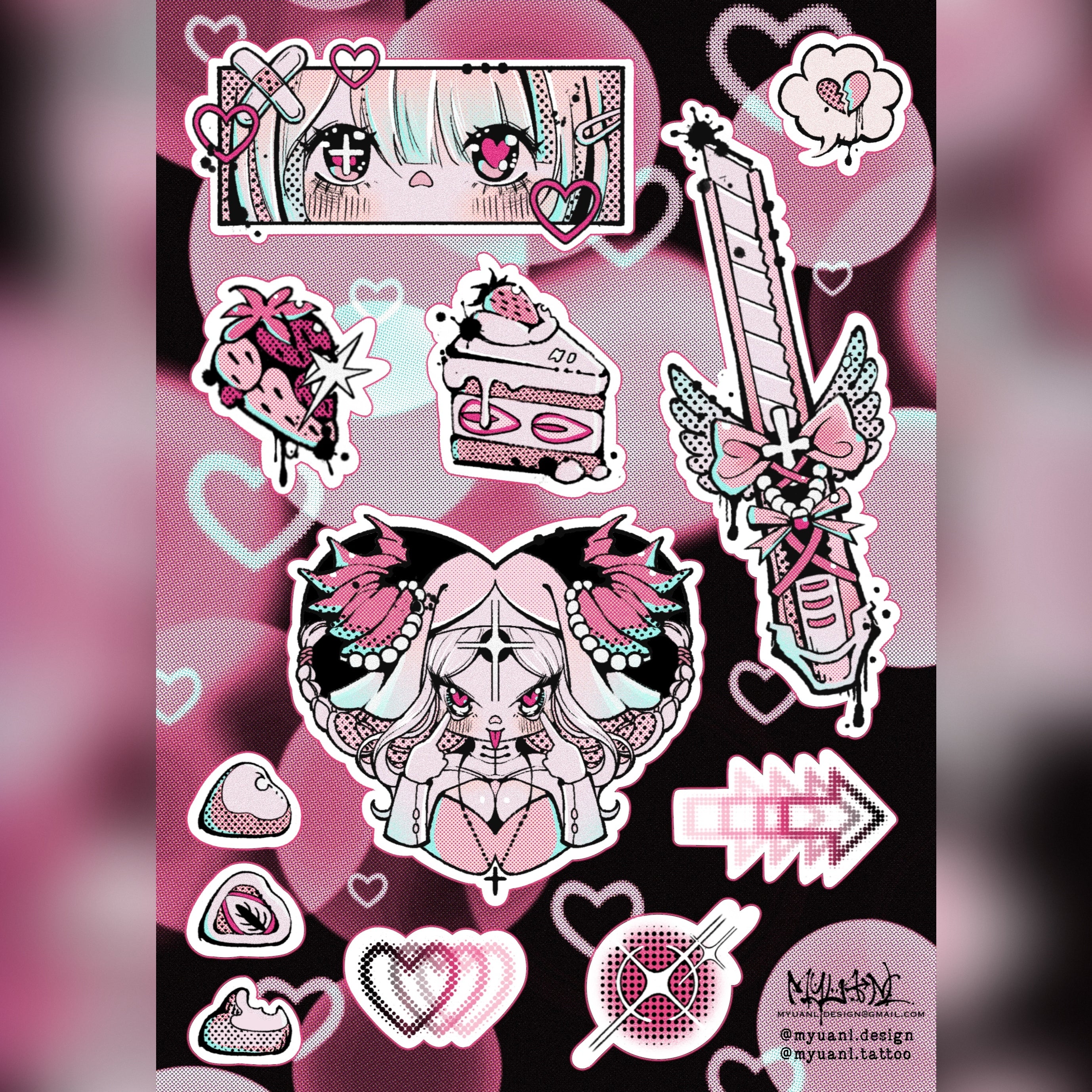 Pink killer temporary tattoo